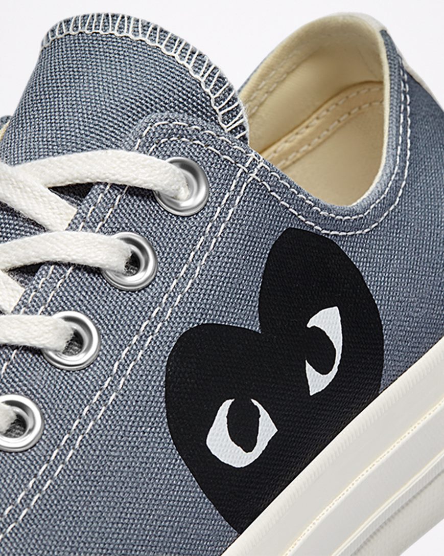 Zapatillas Bajas Converse x Comme des Garçons PLAY Chuck 70 Hombre Gris Negras | PE 84P72E